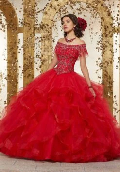 Vizcaya By Mori Lee - 89237 Off Shoulder Flounced Tulle Ballgown 12 Vizcaya By Mori Lee - 89237 Off Shoulder Flounced Tulle Ballgown -Mori Lee vizcaya by mori lee 89237 off shoulder flounced tulle ballgown quinceanera dresses 28739025928275