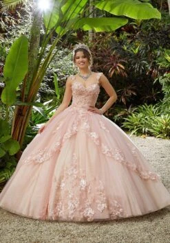 Vizcaya By Mori Lee - 89286 Floral Applique Sweetheart Ballgown -Mori Lee vizcaya by mori lee 89286 floral applique sweetheart ballgown quinceanera dresses 0 blush champagne 28118910730323