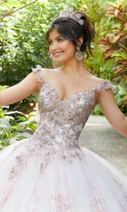 Vizcaya By Mori Lee - 89295 Embroidered V-neck Ballgown -Mori Lee vizcaya by mori lee 89295 embroidered v neck ballgown quinceanera dresses 14546913525843