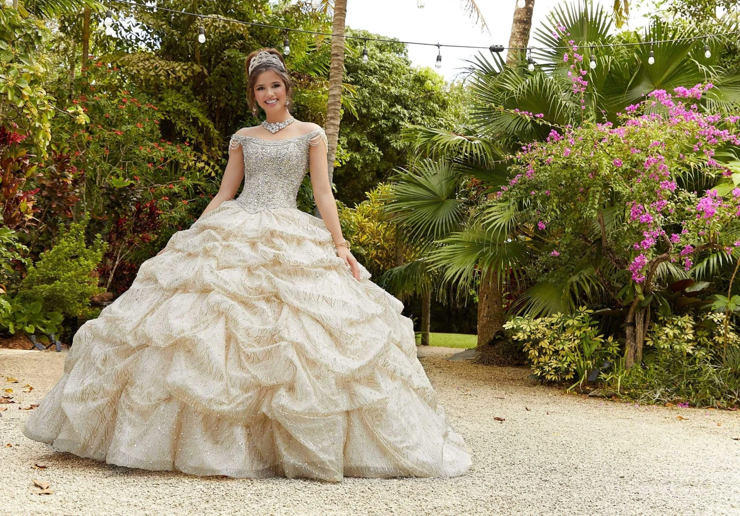 Vizcaya By Mori Lee - 89296 Bead-Garlanded Ruffled Ballgown 9 Vizcaya By Mori Lee - 89296 Bead-Garlanded Ruffled Ballgown - Image 9