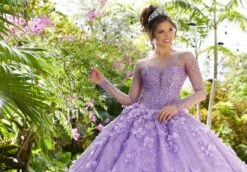 Vizcaya By Mori Lee - 89297 Jewel-Strewn Floral Appliqued Ballgown -Mori Lee vizcaya by mori lee 89297 jewel strewn floral appliqued ballgown quinceanera dresses 14538560077907