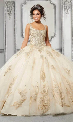 Vizcaya By Mori Lee - 89311 Scoop Appliqued Ball Gown