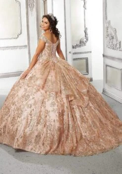 Vizcaya By Mori Lee - 89313 Off Shoulder Glittered Ballgown -Mori Lee vizcaya by mori lee 89313 off shoulder glittered ballgown quinceanera dresses 28392532705363