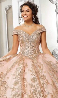 Vizcaya By Mori Lee - 89313 Off Shoulder Glittered Ballgown -Mori Lee vizcaya by mori lee 89313 off shoulder glittered ballgown quinceanera dresses 28428932218963