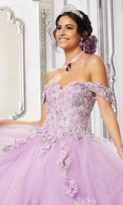 Vizcaya By Mori Lee - 89318 Floral Accented Tulle Ballgown -Mori Lee vizcaya by mori lee 89318 floral accented tulle ballgown quinceanera dresses 28428988022867