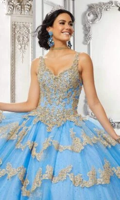 Vizcaya By Mori Lee - 89324 V-Neck Basque Ball Gown -Mori Lee vizcaya by mori lee 89324 v neck basque ball gown quinceanera dresses 28414820286547