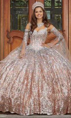 Vizcaya By Mori Lee 89401 - Flounce Sleeved Quinceanera Ballgown -Mori Lee vizcaya by mori lee 89401 flounce sleeved quinceanera ballgown ball gowns 00 silver rose 32021188477011
