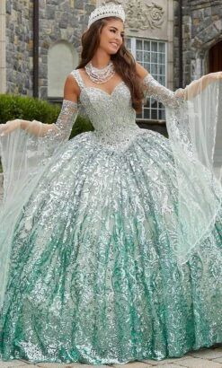 Vizcaya By Mori Lee 89401 - Flounce Sleeved Quinceanera Ballgown
