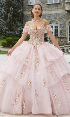 Vizcaya By Mori Lee 89402 - Cold Shoulder Tiered Ball Gown