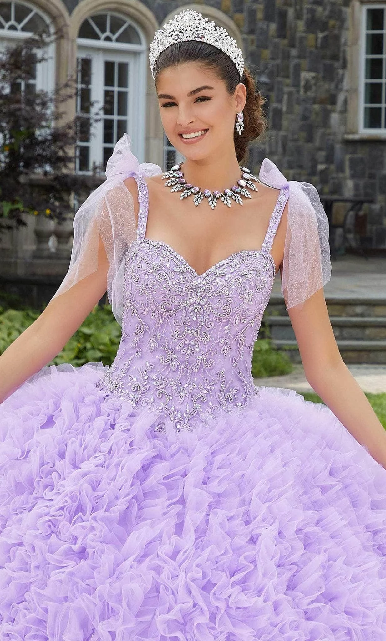 Vizcaya By Mori Lee 89410 - Ruffled Voluminous Sleeveless Gown 2 Vizcaya By Mori Lee 89410 - Ruffled Voluminous Sleeveless Gown - Image 2