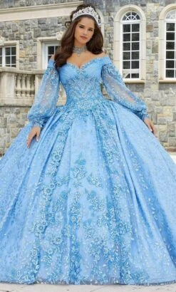 Vizcaya By Mori Lee 89411 - Bishop Sleeve Beaded Lace Ballgown